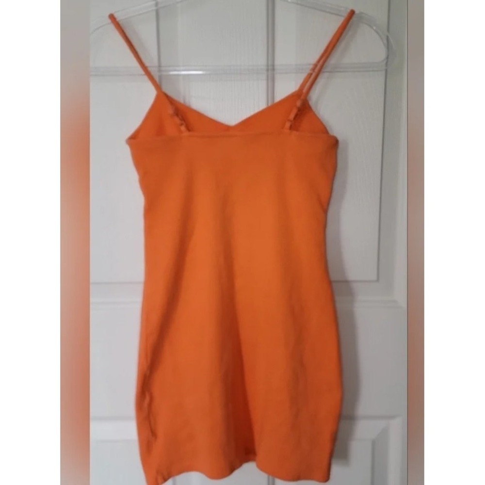 BB Dakota Steve Madden Tangerine Bodycon Ribbed Cutout Mini Dress Orange XS - Picture 5 of 7
